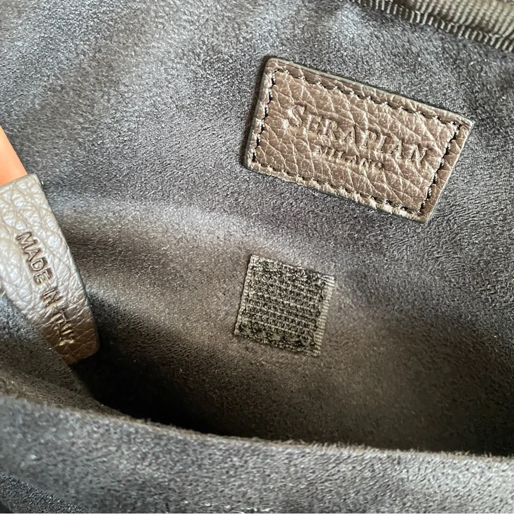 Serapian brown Leather Document laptop Case